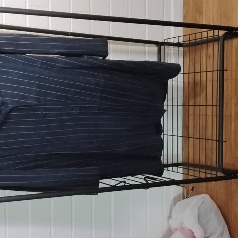 COPY - Wilson's Leather Maxima leather suede pinstriped coat w/faux fur detach …